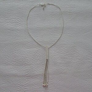 Silver Lariat Pendant Necklace